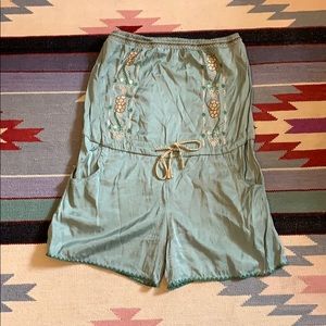 Pale green strapless romper, size small